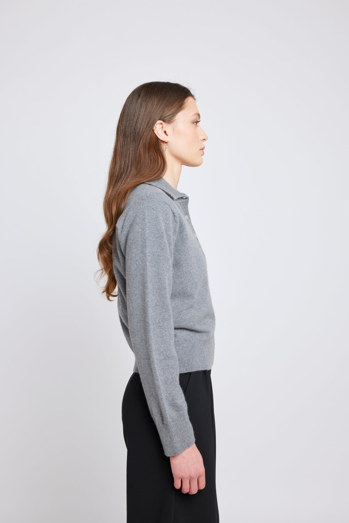 Eliza long-sleeved polo - Grey