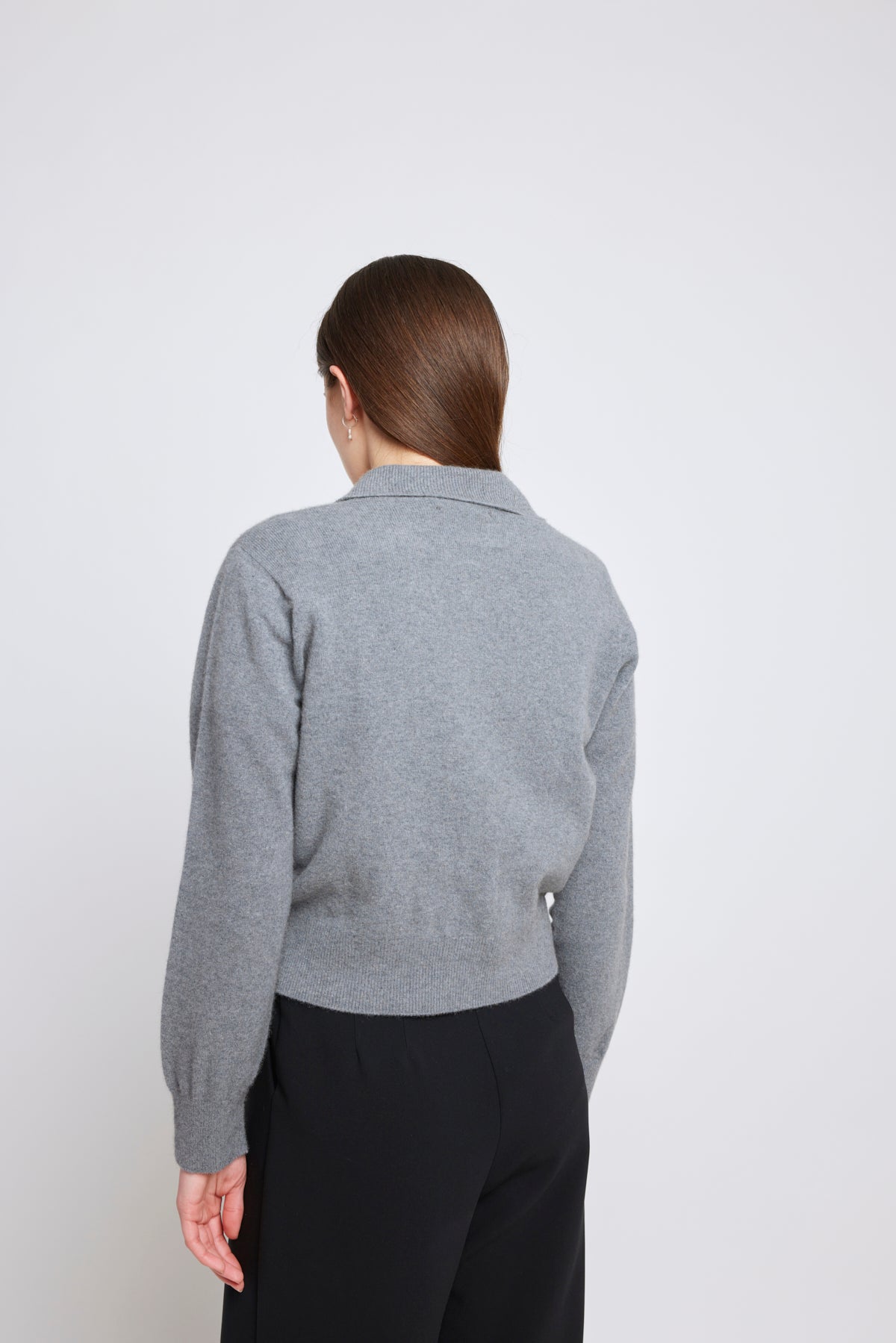 Eliza long-sleeved polo - Grey